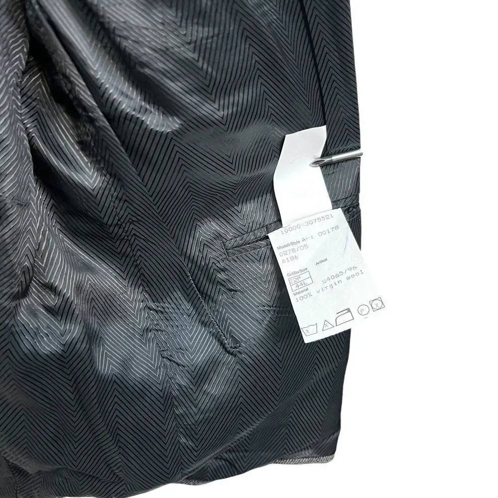 Atelier Tornio Mens Virgin Wool Suit Blazer Suit Ventless‎ Pockets Gray Sz 44L
